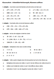 Unterrichtsmaterial im fach mathematik, klasse 5. Rechengesetze Klammern Matheaufgaben Klasse 5 Rechengesetze Klammern