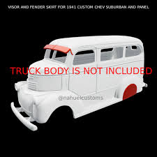 🚚 VISOR AND FENDER SKIRT FOR 1941 CUSTOM CHEV SUBURBAN AND PANEL・ STL File for 3D printing・Cults