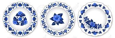 Crafted from stoneware and decorated by hand, these 10.5'' plates, four in total, feature bright floral patterns and matching borders that bring a touch of country cottage charm to any tablescape. Porcelain Plates Ornate With Floral Pattern Blue On White Set Of Decorative Elements Isolated Traditional Design In Oriental Chinese Style Rose Flowers And Leaves Vector Illustration Royalty Free Cliparts Vectors And Stock