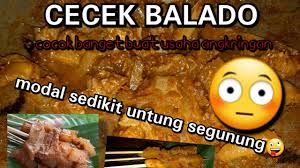 Satay made of cow meat mixed with spices typical of jepara. Cecek Balado Cecek Pedes Kikil Balado Menu Angkringan Youtube