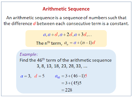Substitute awith the first term of the sequence. Arithmetic Sequences And Series Video Lessons Examples And Solutions
