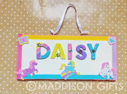 Unicorns Name Plaque Bedroom Door Sign Wall Plaque Home Decor Etsy Personalized Gifts For Kids Bedroom Door Signs Personalised Kids
