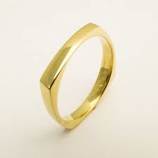 14k 18k Solid Gold Square Wedding Ring Geometric Wedding Band Ring For Men And Woman Modern Yellow White Rose Gold Stackable Ring Square Wedding Rings Rose Gold Stackable