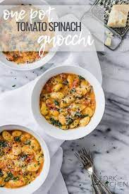 One Pot Creamy Tomato Spinach Gnocchi Fork In The Kitchen Recipe Vegetarian Recipes One Pot Vegetarian Vegetarian Dinners