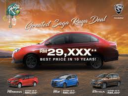 Rebat sehingga 4'000 inilah masanya utk mendapatkan kereta proton anda dengan harga yang terlajak murahhh. Harga Saga Bawah Rm30 Ribu Promosi Raya Proton 2018
