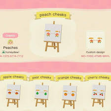 Fruit Cheeks Brows Peach Pear Cherry Orange And Apple Acqr Animal Crossing New Animal Crossing Animal Crossing Qr