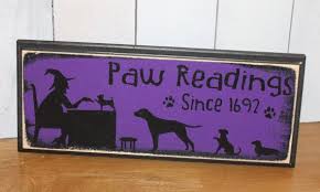 Halloween Sign Paw Readings Sign Halloween Dog Sign Purple Dog Halloween Dog Signs Dog Grooming