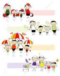 Four seasons painting four seasons art painting for kids drawing for kids art for kids kids background newspaper crafts science fair projects land art. Set Of Family Illustrations Four Seasons Stock Photo Picture And Royalty Free Image Image 14135446