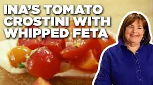 Arrange the tomatoes on a sheet pan, cut sides up, in a single layer. Ina Garten S Tomato Crostini With Whipped Feta Barefoot Contessa Food Network Youtube