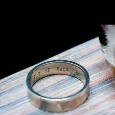 Funny Message To Your Husband Engraved Wedding Rings Wedding Band Engraving Engraved Rings