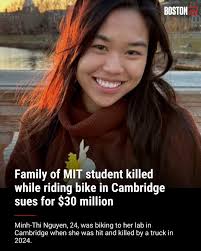 The family of an MIT student struck and killed by a box truck while biking  in Cambridge is suing the truck's company for more than $30 million, her  family's representatives announced. https://trib.al/CJo1Krq