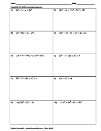 Create your own worksheets like this one with infinite pre algebra. 8 2 Practice Adding And Subtracting Polynomials