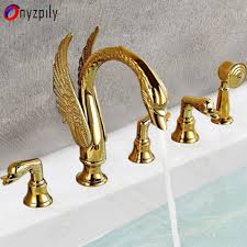 If your bathtub faucet is old or broken, you can easily replace it with a new one all by yourself. Onyzpily Bathtub Faucet Golden Chrome Swan Shape Widespread Bathroom Tub Sink Mixer Tap 3 Handles Bathroom Faucet Artistic Mixer Aliexpress