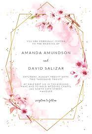 Floral Sakura Wedding Invitation Template Greetings Island Free Wedding Invitation Templates Wedding Invitation Templates Free Wedding Invitations