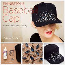 Diy Rhinestone Baseball Cap Diy Rhinestone Rhinestone Crafts Rhinestone Projects