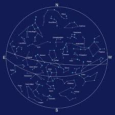 Sky Map And Constellations With Titles Vector Wall Mural