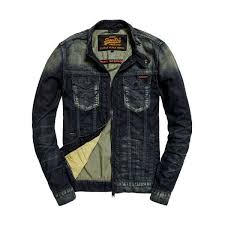 Superdry Biker Jacket 120 Liked On Polyvore Featuring Men S Fashion Men S Clothing Men S Outerwear Denim Jacket Men Blue Jacket Men Leather Jacket Men