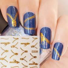 1pc Fashion Zip Fastener Zipper Nail Art Sticker Water Decals Manicure Fancy Nail Art Fancy Nails Designs Nail Art Supplies