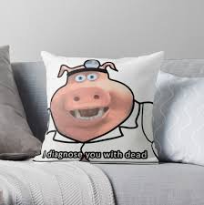I Diagnose You With Dead Throw Pillow By Henbasile Redbubble