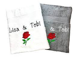 Roses Hochzeits-Handtuch with Names, Sauna, Wellness, Shower Towel | eBay