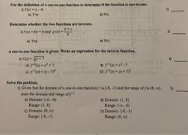 Then we consider that the function is 1 to 1 function. Use The Definition Of A One To One Function To Chegg Com