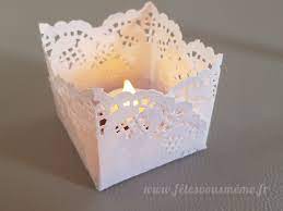 Ambiance chic et rustique trèsq en vogue actuellent, ces napperons en papier dentelle crééront une ambiance vintage romantique. Diy Photophore Napperon Papier Effet Dentelle
