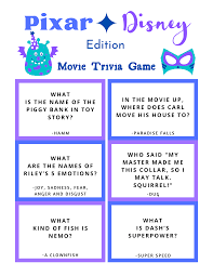 Free Disney Pixar Trivia Game Printable Disney Trivia Questions Disney Games Trivia Games