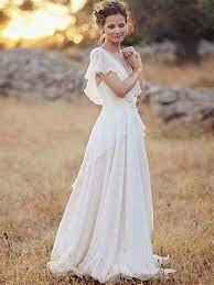 Auf der suche nach einem perfekten brautkleid für eine hochzeit mit wald, strand, rasen oder landschaft? A Linie Chiffon V Ausschnitt Kurze Armel Bodenlang Hochzeitskleid Queenabelle Online Kaufen