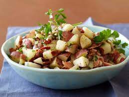 As the pasta is cooking, peel the eggs and separate the yolks from the whites. Bacon And Egg Potato Salad Recipe Jet Tila Food Network