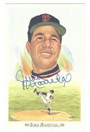 Autographed JUAN MARICHAL Perez-Steele Celebration Giants Postcard