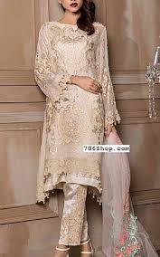 Off White Chiffon Suit Buy Pakistani Chiffon Dresses Asian Outfits Afghan Dresses Afghan Clothes