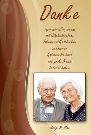 Eine klassische gefeierte goldene hochzeit, geht nicht nur mit vielen gästen, sondern auch anschließenden danksagungen einher. Dankeskarten Danksagungen Zur Goldenen Hochzeit Dankeskarten Shop
