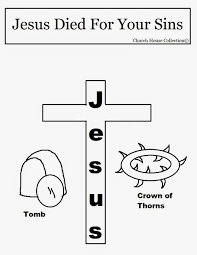Easter sunday school coloring page. Jesus Died On A Cross Coloring Pages