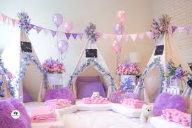 Theme Kids Birthday Party Ideas For Girls Party In Purple Sleepover Party Slumber Party Birthday Slumber Party Decorations Sleepover Birthday Parties