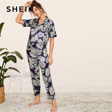 .economica gratuita da 25€ d'acquisto✓ registrati e ottieni 10% di sconto sul tuo primo ordine ✓ trova una vasta selezione di abbigliamento da donna a prezzi vantaggiosi su shein italia! Shein Stampa Raso Primavera Estate Pigiami Vestiti Delle Donne 2019 Manica Corta Pantaloni Lunghi Degli Indumenti Da Notte Casual Tasca Delle Signore Pigiama Set Pigiami Aliexpress