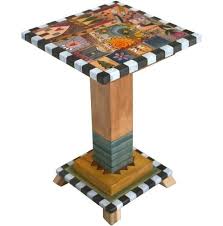 Martini End Table Eclectic Martini End Table Eclectic Folk Art Old Wooden Chairs Funky Home Decor Whimsical Furniture