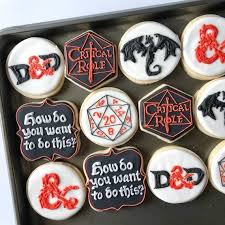 D D Cookies D And D Birthday Theme Critical Role Etsy Dragon Cookies Dragon Birthday Cakes Cookie Decorating