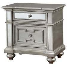 Emory Antique Cream With Mirrored Nightstand Traditional Nightstands And Bedside Tables By Furniture Import Export Inc