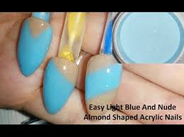 A basic nail kit should not only include the products—prep solution, primer, powders, and top coat—but should also. Easy Light Blue And Nude Almond Shaped Acrylic Nails Youtube