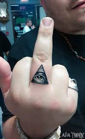 Secret societies—specifically free masons and the illuminati—are known for their use of symb olism as a way to provide meaning in their rites and rituals. Black Illuminati Eye Tattoo On Man Finger By Ava Thorn