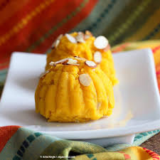 Mango Sheera Recipe Mango Semolina Pudding Kesari Halwa Vegan Richa Recipe Mango Dessert Recipes Indian Dessert Recipes Sheera Recipe