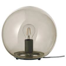 Fado Table Lamp With Led Bulb Gray Height 9 Diameter 10 Ikea In 2020 Grey Table Lamps Lamp Table Lamp
