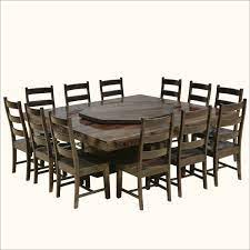 Modern Pioneer Solid Wood Lazy Susan Pedestal Dining Table Chair Set In 2021 Large Square Dining Table Large Dining Room Table Slab Dining Tables