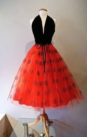 50s Dress Vintage 1950s Halter Dress Red And Black Polka Dots And Full Skirt Vintage Dresses 50s Vintage Dresses 50s Dresses