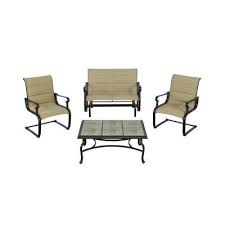 Hampton Bay Belleville Padded Sling 4 Piece Patio Seating Set Fcs80231rst The Home Depot Buy Outdoor Furniture Patio Furniture Sets Patio Seating Sets