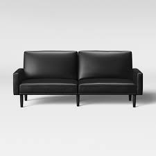 Post your items for free. Faux Leather Futon Sofa With Arms Black Room Essentials Target