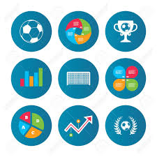Business Pie Chart Growth Curve Presentation Buttons Football