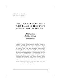 Pdf Efficiency And Productivity Performance Of The National Private Banks In Indonesia
