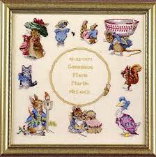 Cross stitch fabric cross stitch kits cross stitching cross stitch embroidery cross stitch patterns peter rabbit beatrix potter crossstitch baby ideas. Beatrix Potter Storybook Sampler Cross Stitch Pattern By Green Apple