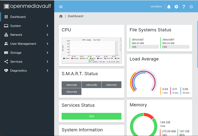 Screenshots | openmediavault